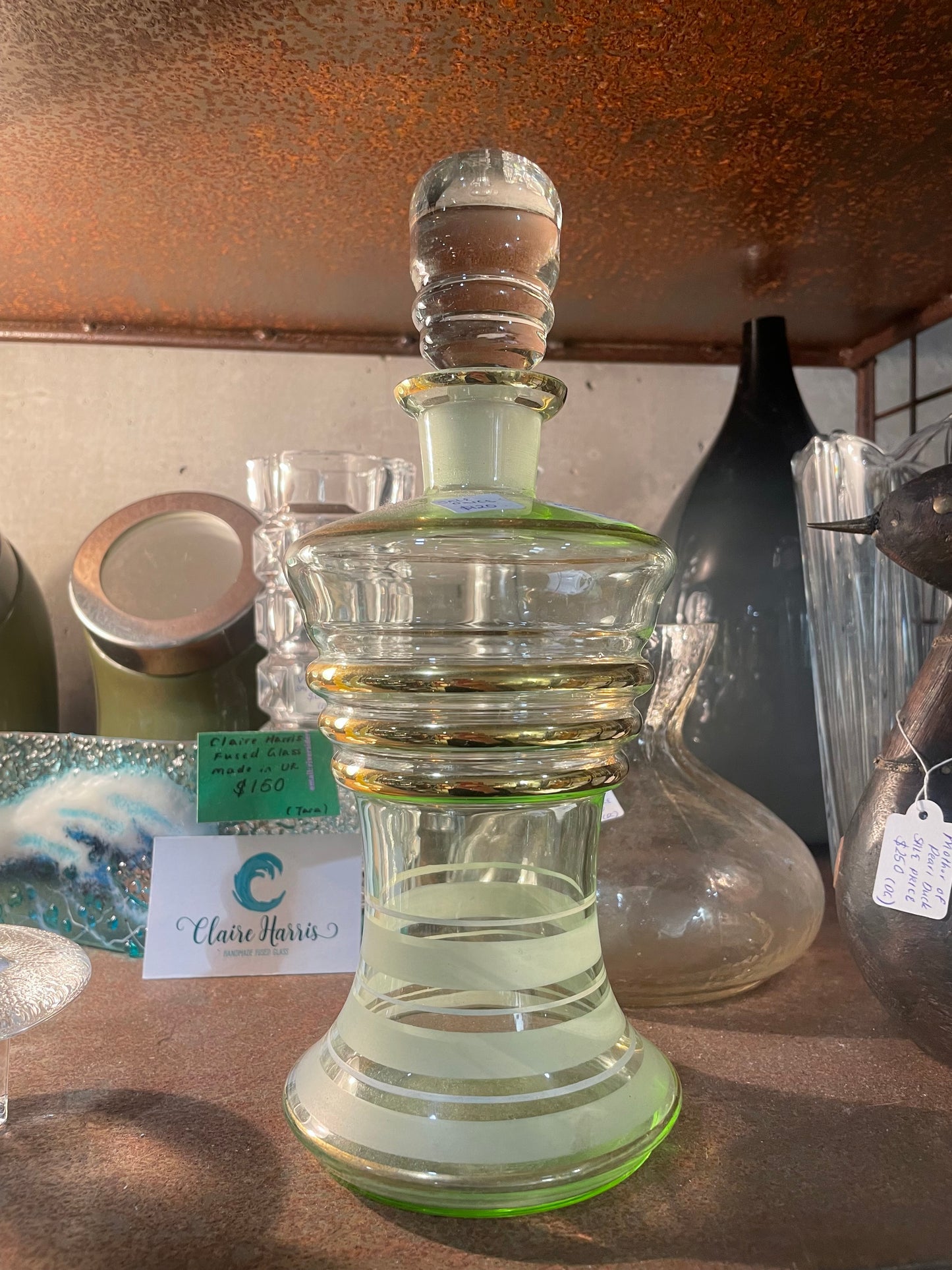 Green Glass Decanter