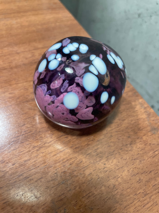 Numbered Art Glass Paperweight