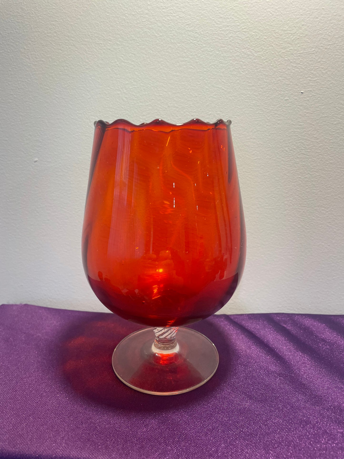 Red Art Glass Vase