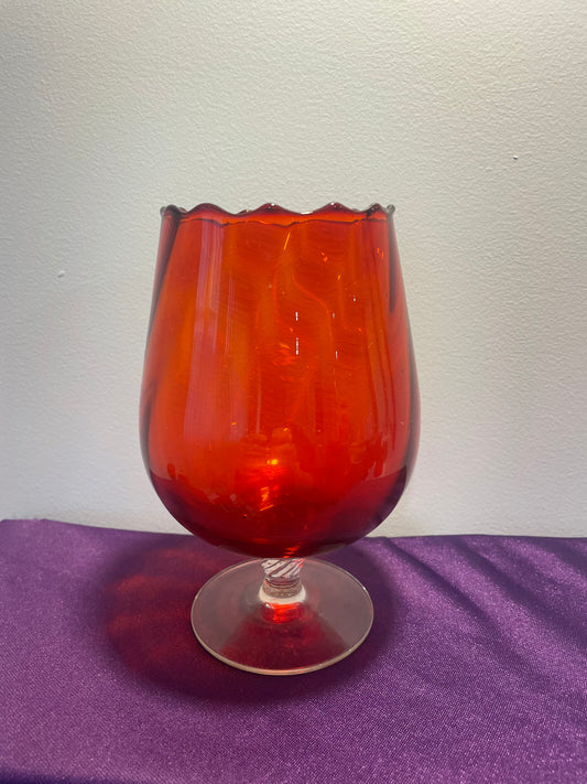 Red Art Glass Vase