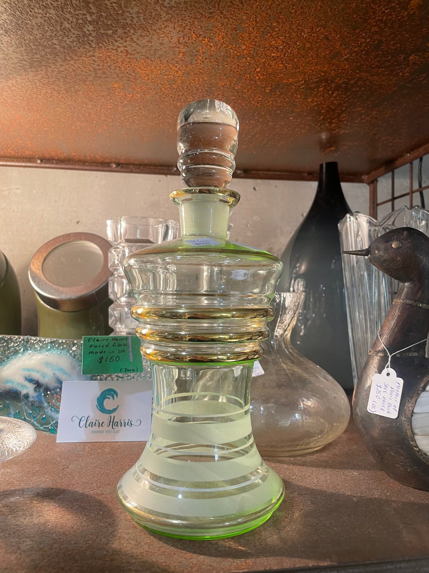 Green Glass Decanter