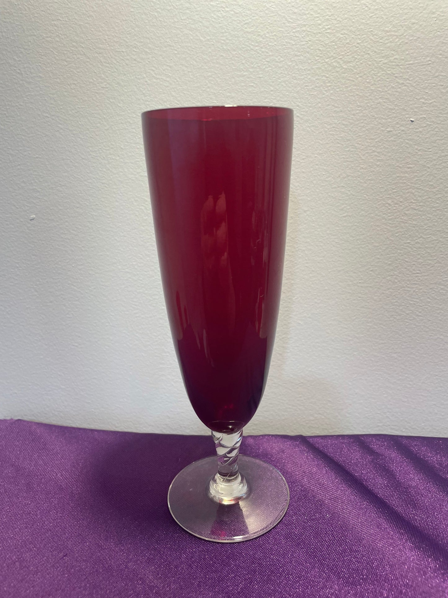 Deep Red Tall Flute Vase