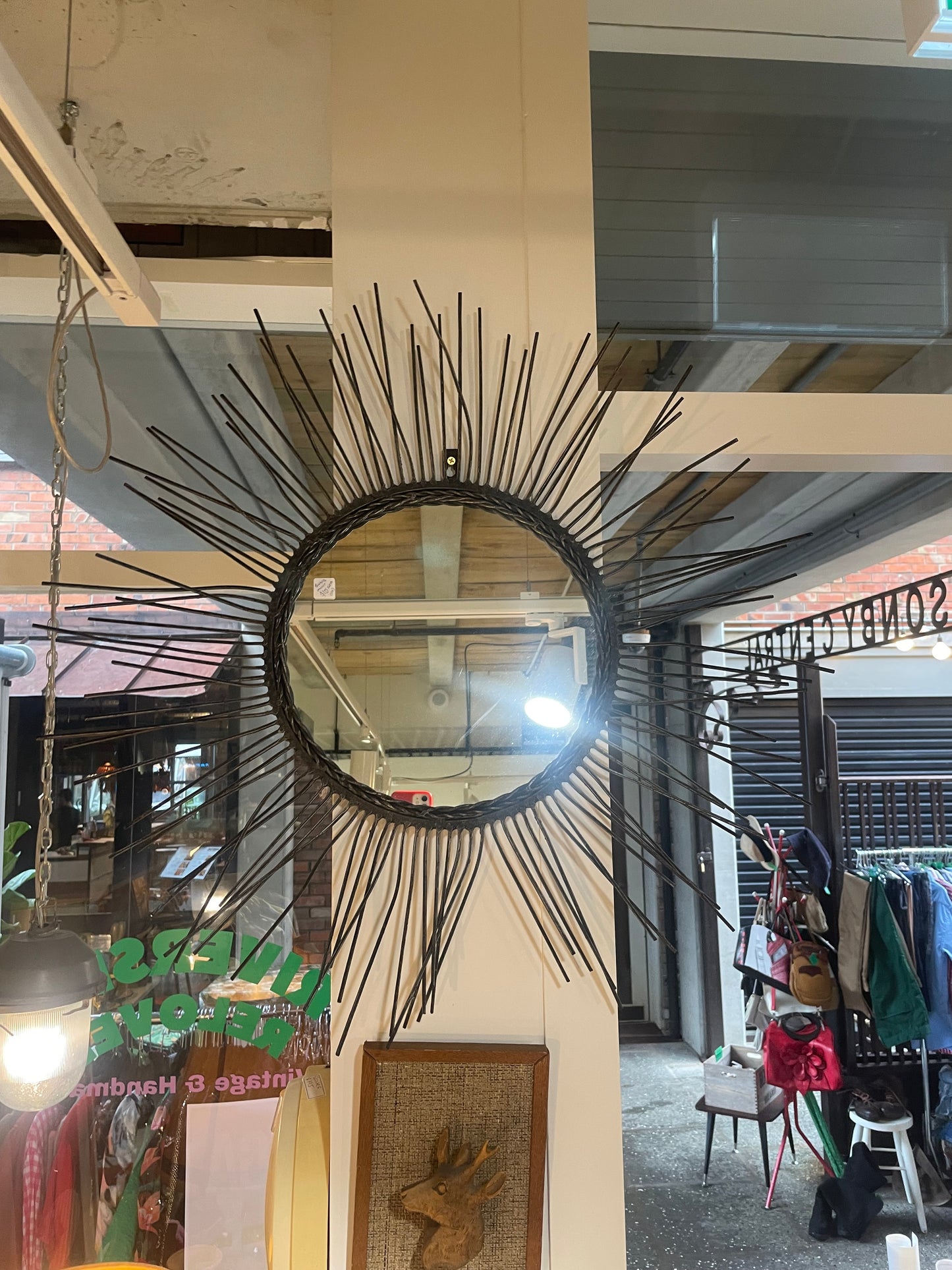 Brutalist Metal Round Mirror