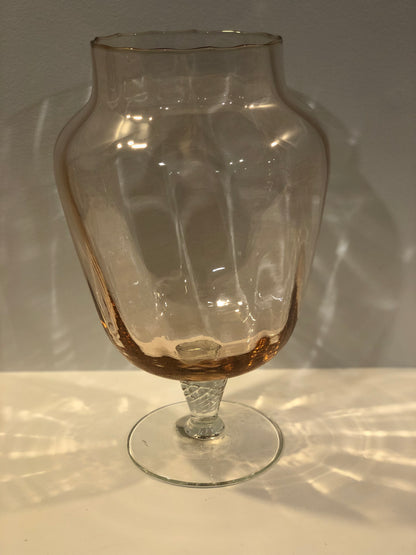 Large wide Bodied blush pink vase