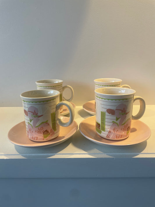 Crown Lynn Mocha Coffee Cup Set