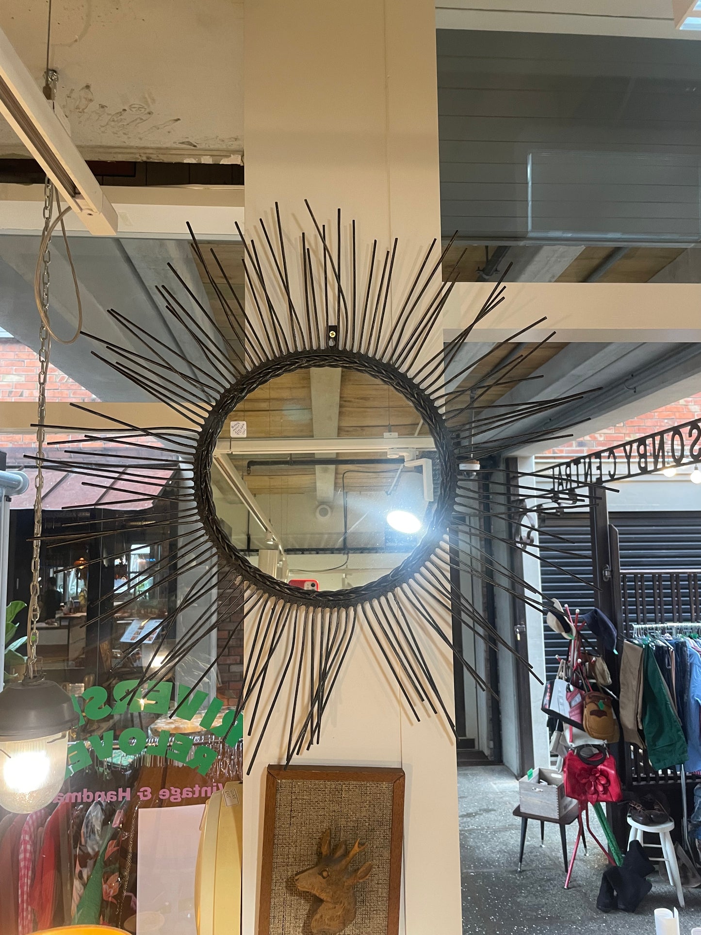 Brutalist Metal Round Mirror