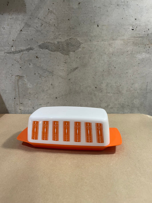 Orange Plastic Butter Dish