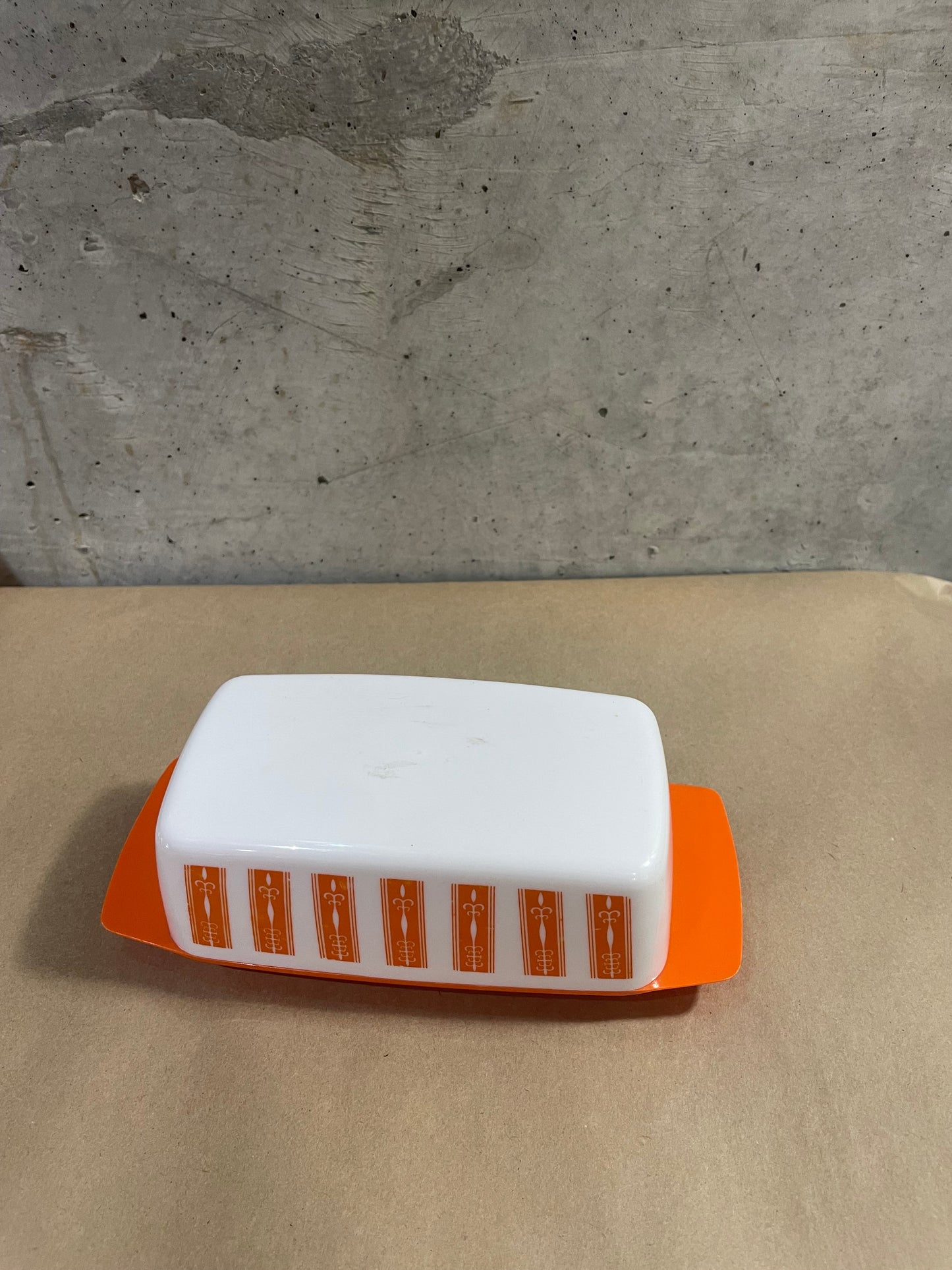 Orange Plastic Butter Dish