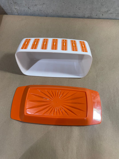 Orange Plastic Butter Dish