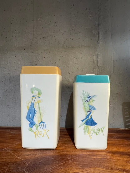 Vintage Nylex Melamine Jars (Flour and Sugar)