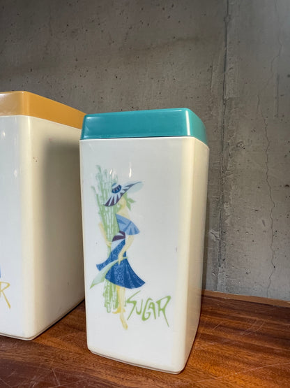 Vintage Nylex Melamine Jars (Flour and Sugar)