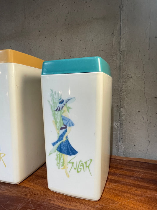 Vintage Nylex Melamine Jars (Flour and Sugar)