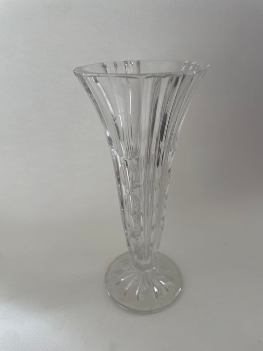 Tall Bevelled Glass Vase